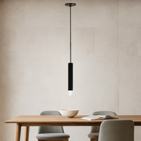 Hexagonal Metal Frame Single LED Light Pendant with Glass Diffuser, Black - BM220652
