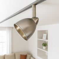 Round Metal Shade Track Light Head and Frame, Silver - BM220749