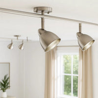 Round Metal Shade Track Light Head and Frame, Silver - BM220749