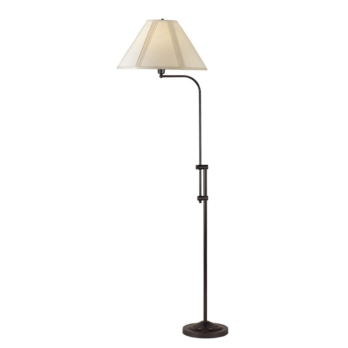 3 Way Metal Floor Lamp with and Adjustable Height Mechanism, Bronze