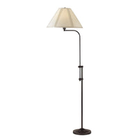 3 Way Metal Floor Lamp with and Adjustable Height Mechanism, Bronze