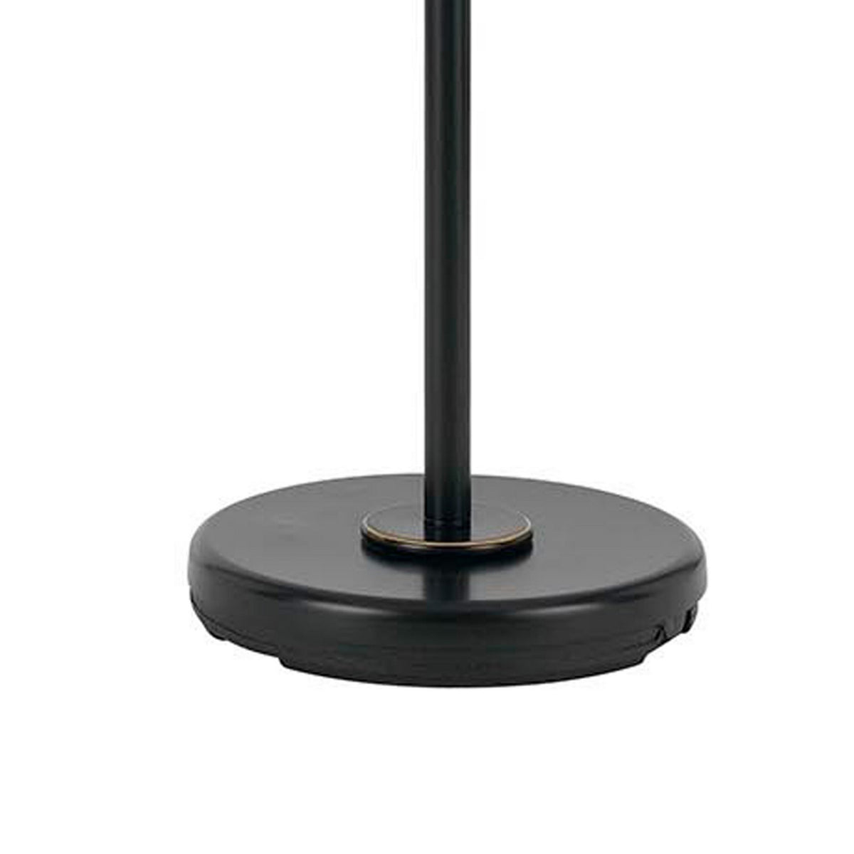 3 Way Metal Body Floor Lamp with Swing Arm and Conical Fabric Shade, Black