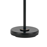 3 Way Metal Body Floor Lamp with Swing Arm and Conical Fabric Shade, Black