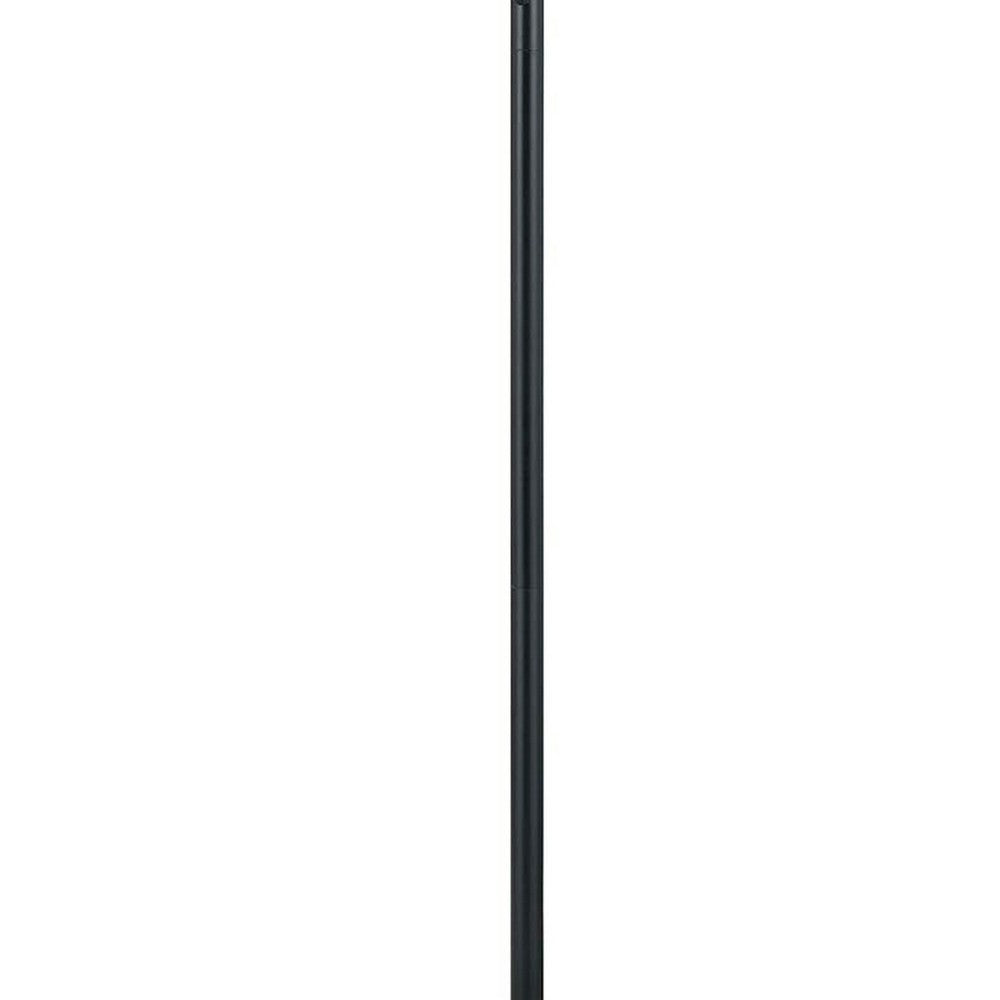 80 Watt Metal Floor Lamp with Dual Gooseneck and Uno Style Shades, Black - BM220842