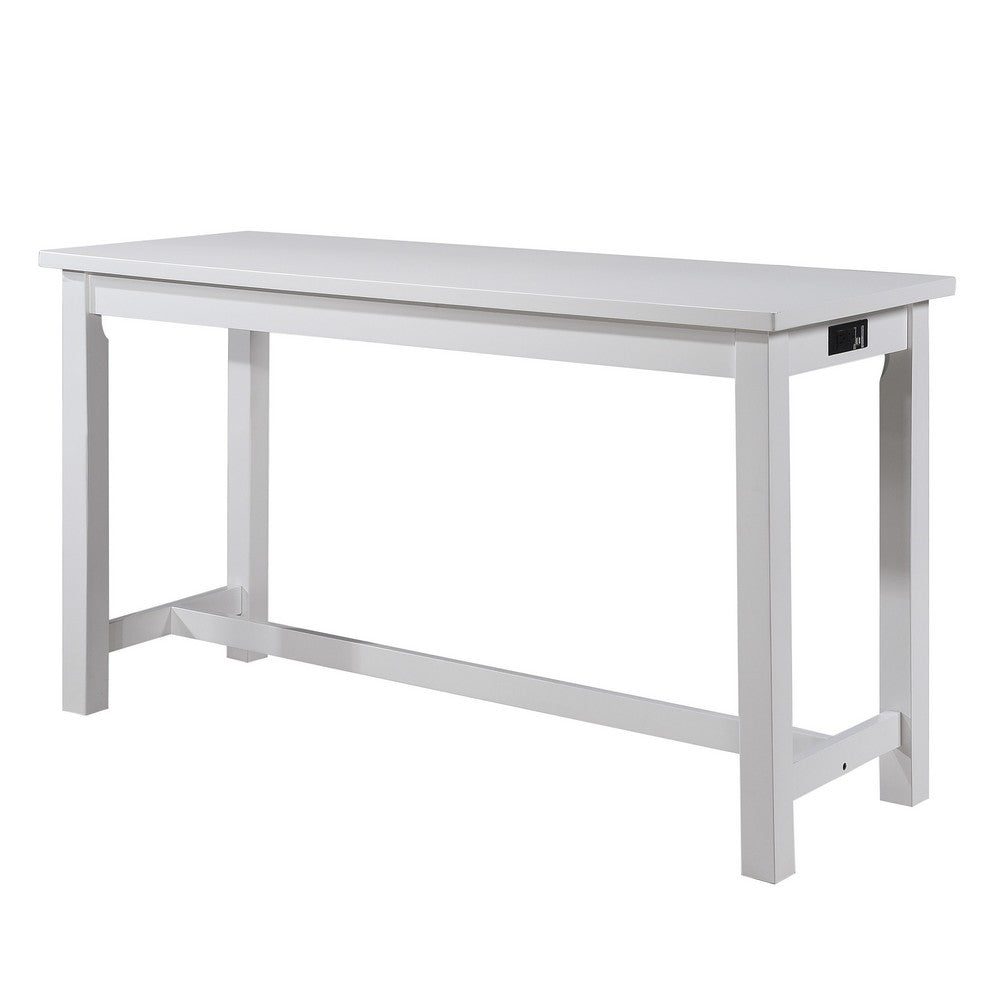 1 Drawer Counter Height Table with Backless Stools,Set of 4,White and Gray - BM220895