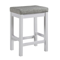 1 Drawer Counter Height Table with Backless Stools,Set of 4,White and Gray - BM220895