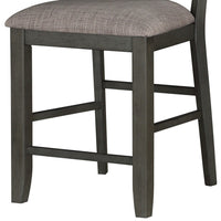 Counter Height with Chair with Ladder Backrest and Fabric Padded Seat, Gray - BM220917