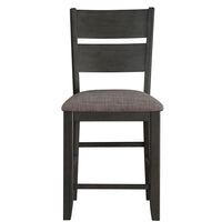 Counter Height with Chair with Ladder Backrest and Fabric Padded Seat, Gray - BM220917