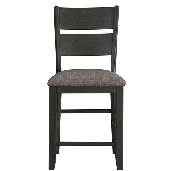 Counter Height with Chair with Ladder Backrest and Fabric Padded Seat, Gray - BM220917