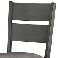 Counter Height with Chair with Ladder Backrest and Fabric Padded Seat, Gray - BM220917