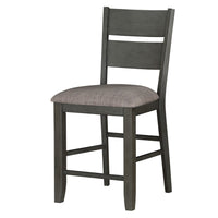 Counter Height with Chair with Ladder Backrest and Fabric Padded Seat, Gray - BM220917