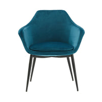 Velvet Upholstered Dining Chair with Padded Seat, Blue - BM221193