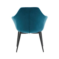 Velvet Upholstered Dining Chair with Padded Seat, Blue - BM221193