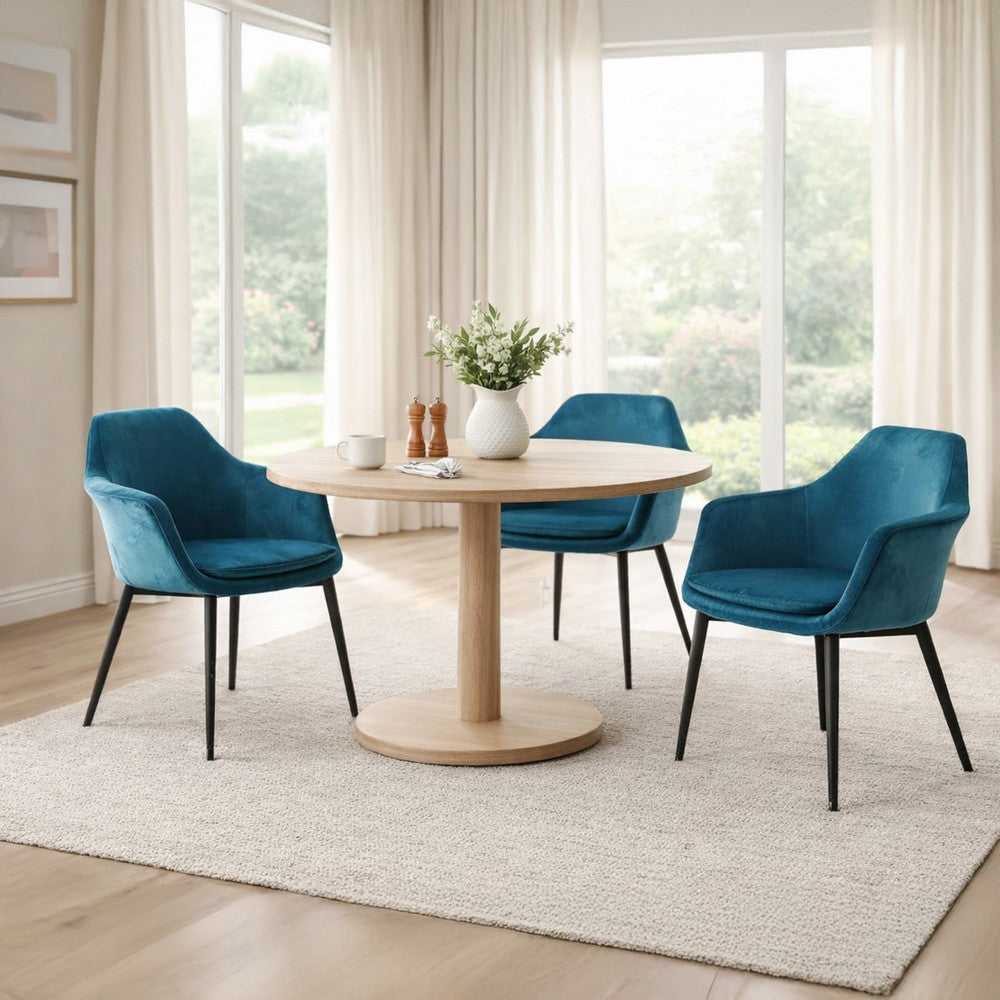 Velvet Upholstered Dining Chair with Padded Seat, Blue - BM221193