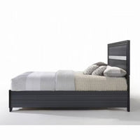 Contemporary Acrylic Trim Accent Eastern King Bed with 2 Drawers, Black - BM221283