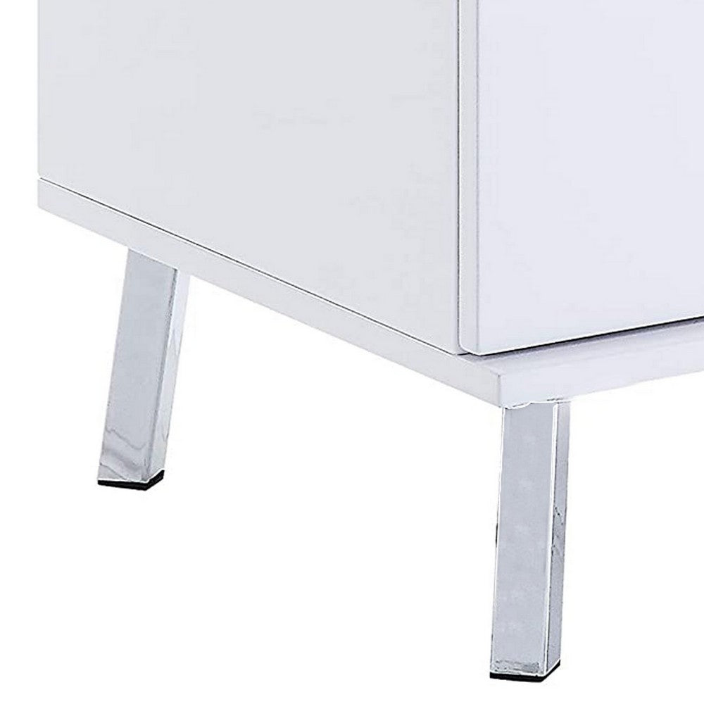 Transitional Wooden Dual Tone End Table with 2 Drawers, White and Brown - BM221389
