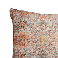 Gib 18 x 18 Handcrafted Square Cotton Accent Throw Pillow, Ornate Vintage Floral Pattern, Multicolor By The Urban Port