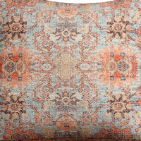 Gib 18 x 18 Handcrafted Square Cotton Accent Throw Pillow, Ornate Vintage Floral Pattern, Multicolor By The Urban Port