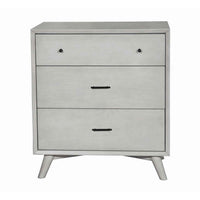 3 Drawer Mid Century Modern Wooden Chest with Splayed Legs, Small, Gray - BM222489