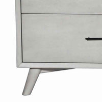 3 Drawer Mid Century Modern Wooden Chest with Splayed Legs, Small, Gray - BM222489