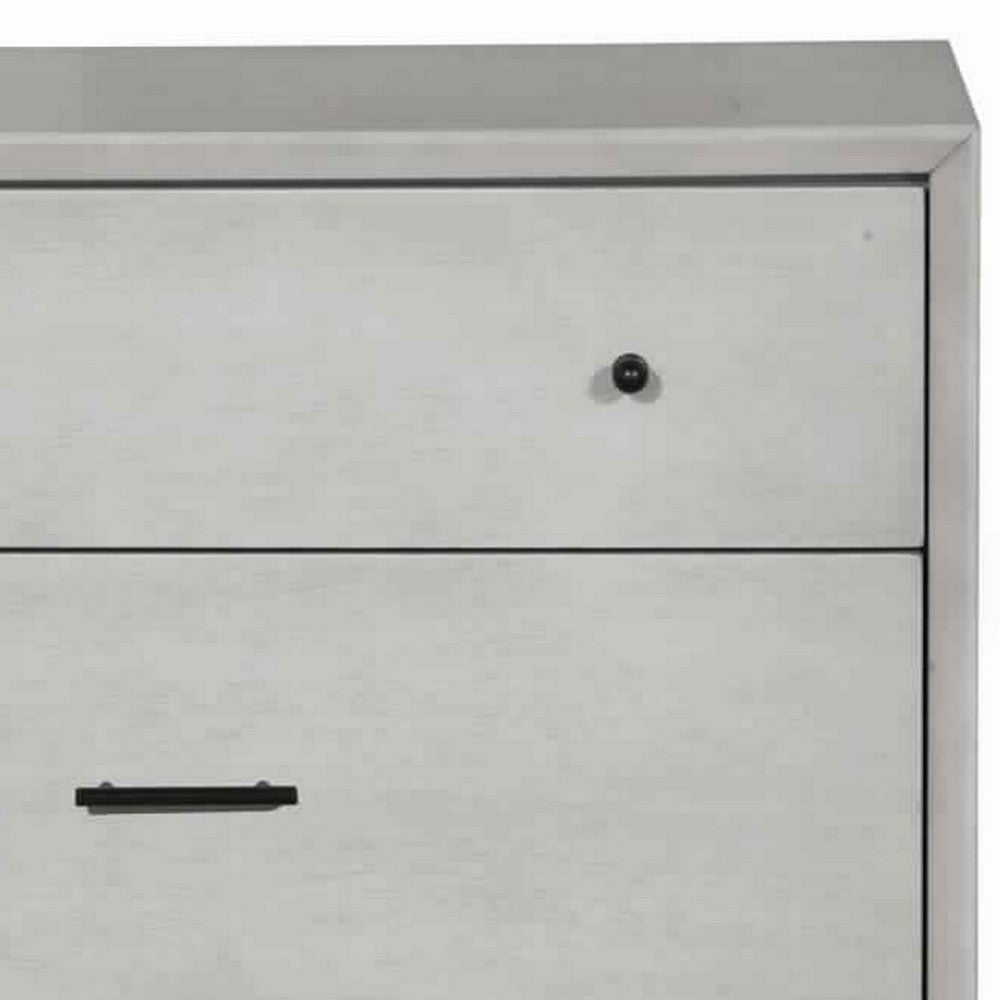 3 Drawer Mid Century Modern Wooden Chest with Splayed Legs, Small, Gray - BM222489