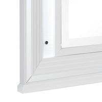 Wooden Frame Mirror with LED and Mirror Trim Accents, White  - BM222637