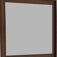 Rectangular Wooden Frame Mirror with Raised Edges, Brown  - BM222660