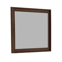 Rectangular Wooden Frame Mirror with Raised Edges, Brown  - BM222660