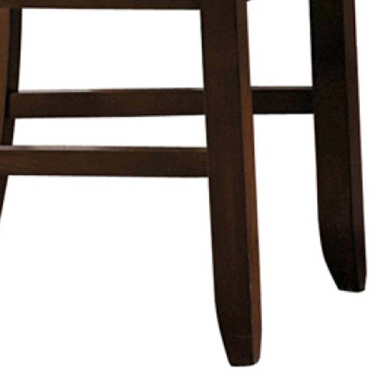 Faux Leather Upholstered Wooden Side Chair with Ladder Back Design, Set of 2, Brown - BM222673