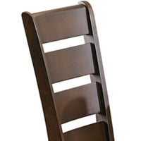 Faux Leather Upholstered Wooden Side Chair with Ladder Back Design, Set of 2, Brown - BM222673