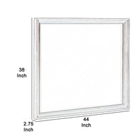 Wooden Square Mirror with Molded Details and Bevelled Edges, Brown  - BM222701