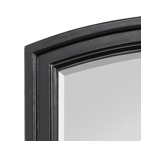 Wooden Mirror with Raised Edges and Curved Top, Black  - BM222732