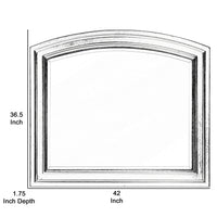Wooden Mirror with Raised Edges and Curved Top, Black  - BM222732