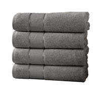 Bergamo 4 Piece Spun loft Bath Sheets with Twill Weave The Urban Port,Charcoal Gray - BM222868