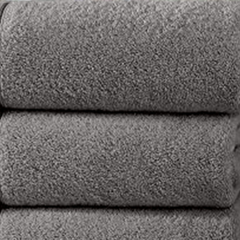 Bergamo 4 Piece Spun loft Bath Sheets with Twill Weave The Urban Port,Charcoal Gray - BM222868