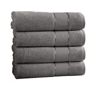 Bergamo 4 Piece Spun loft Bath Sheets with Twill Weave The Urban Port,Charcoal Gray - BM222868