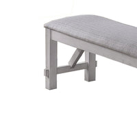 Fabric Upholstered Wooden Bench with Braces, Gray - BM223370