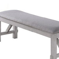 Fabric Upholstered Wooden Bench with Braces, Gray - BM223370