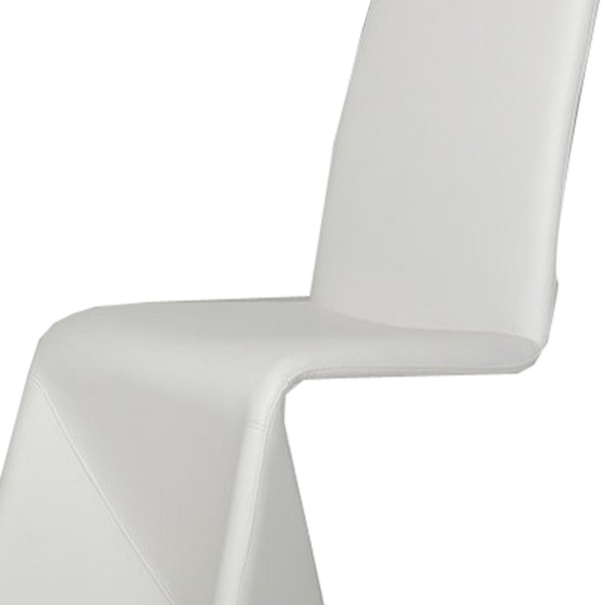 Fully Leatherette Upholstered Metal Frame Dining Chair, Set of 2, White - BM223487