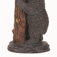 150 Watt Resin Bear Body Table Lamp with Twig Shade, Gray and Brown