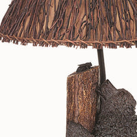 150 Watt Resin Bear Body Table Lamp with Twig Shade, Gray and Brown