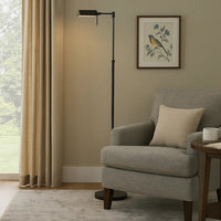 10W LED Adjustable Metal Floor Lamp with Swing Arm, Black - BM224743