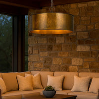 60 X 3 Watt Round Metal Frame Chandelier with 6 Foot Chain, Distressed Gold - BM224864