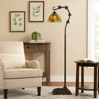 Downbridge Metal Tiffany Floor Lamp with Leaf Accents, Multicolor - BM224936