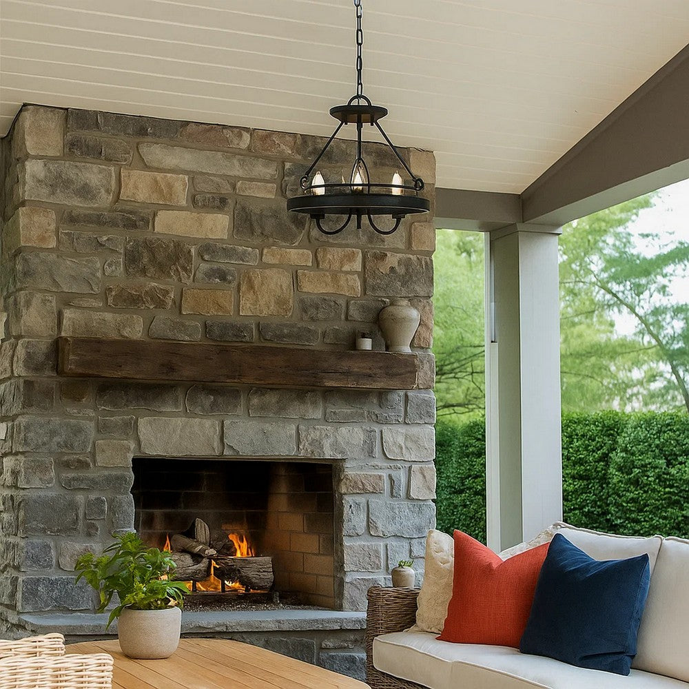 60 X 3 Watt Metal Frame Pendant with Hardwired Switch, Textured Gray - BM224944