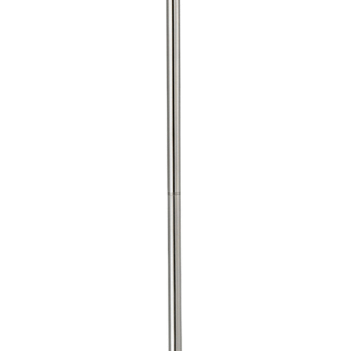 Metal Floor Lamp with Tapered Drum Shade and Stalk Support, Silver