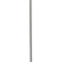 Metal Floor Lamp with Tapered Drum Shade and Stalk Support, Silver