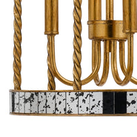 25 Inch Metal Chandelier Pendant, Bird Cage Design, Woven Rope, Gold  - BM224983