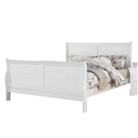 Sleigh Design Eastern King Size Bed with Sleek Legs, White - BM225043