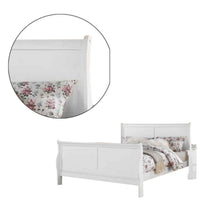Sleigh Design Eastern King Size Bed with Sleek Legs, White - BM225043